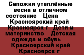 Сапожки утеплённые весна в отличном состояние › Цена ­ 300 - Красноярский край, Красноярск г. Дети и материнство » Детская одежда и обувь   . Красноярский край,Красноярск г.